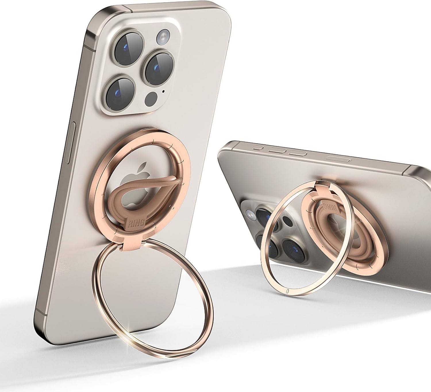 OPSO Magnetic Phone Ring Holder for MagSafe, 360° Rotatable Gym Finger Ring Grip Stand, [Dual-Sided Magnet] Magnetic Phone Grip Adjustable Kickstand