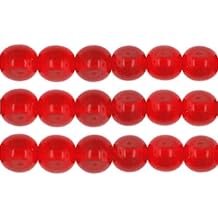 Red Round Glass Beads, Size 8mm, 6mm, 4mm. No Painting or Coating, Match with Cat Eye Beads for Crafts, Jewelry, DIY Projects 6mm - 65 Beads