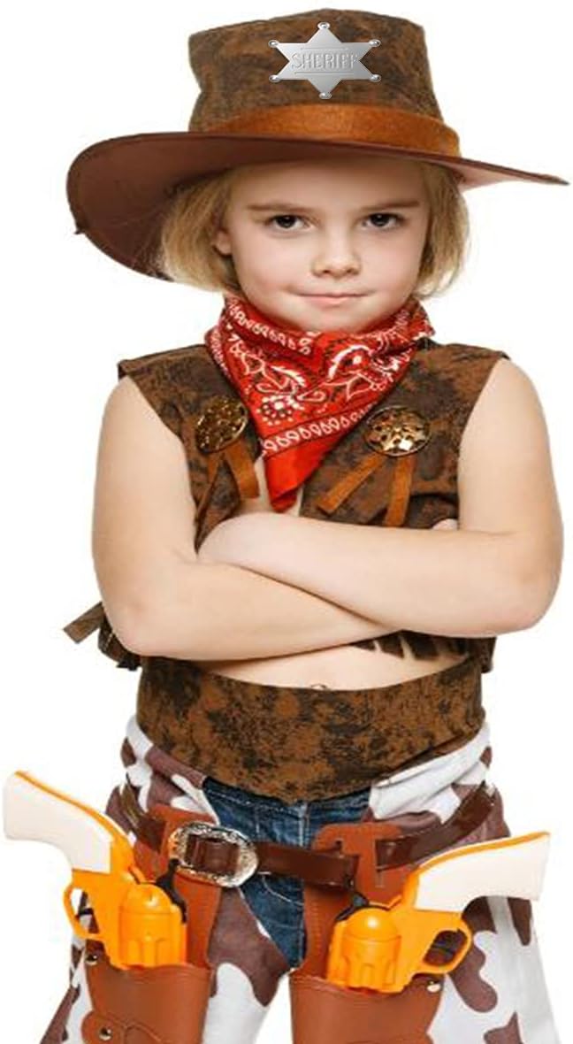 Sheriff Badges Metal for Kids Girls and Adult, Western Police Vest Badge, Deputy Sheriff Badge, Cowboy Party Decoration Badge 2 Pcs