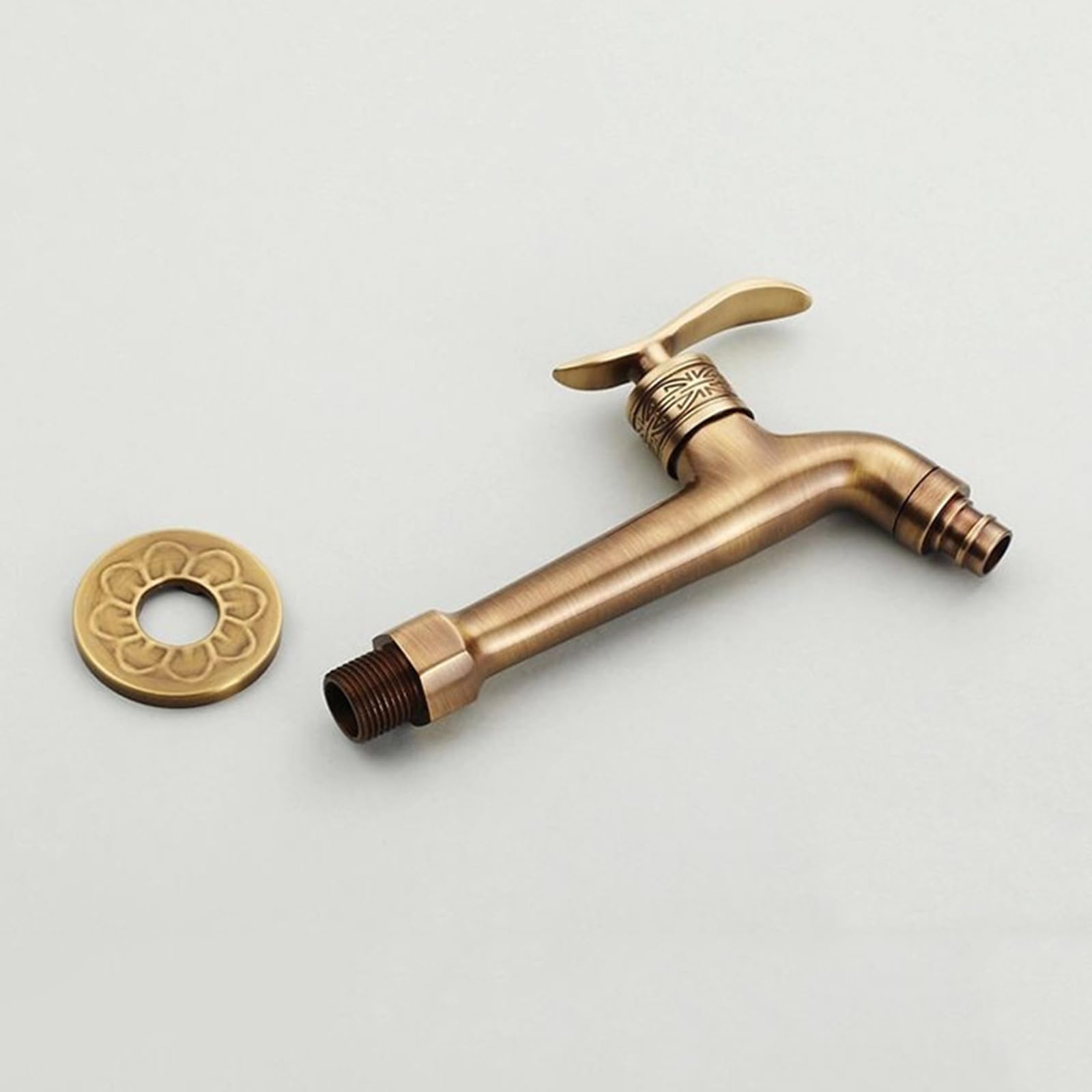 Grifo Terraza Exterior Pared Antiguo G1/2 Salida De Agua De conexión Rápida Grifo para Fregadero Exterior Agua Fria Latón Un Solo Orificio,10,6 cm
