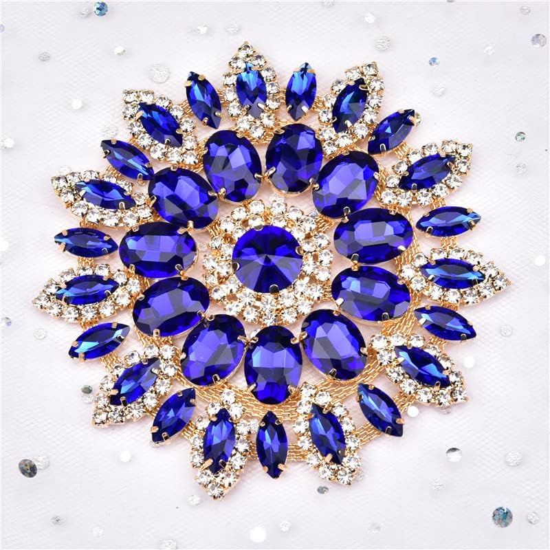 Apliques de diamantes de imitación de 4.3 in para planchar con diamantes de imitación para boda, broches de novia, bufanda, vestido de boda, ropa,