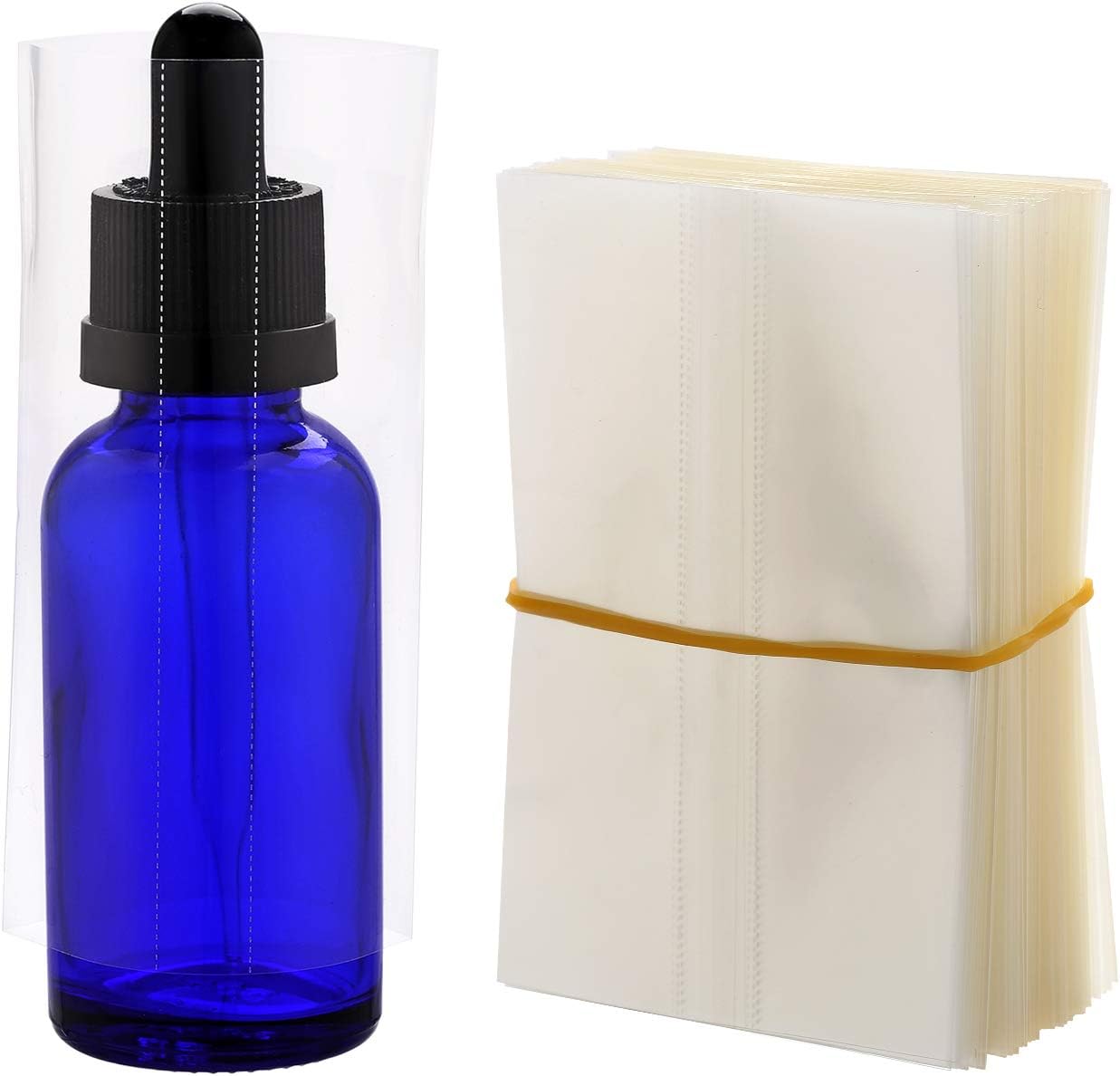 200Pcs PVC Heat Shrink Wrap Film for Glass Bottles 30ml, Clear Heat Shrink Wrap/Shrink Wrap Bottle