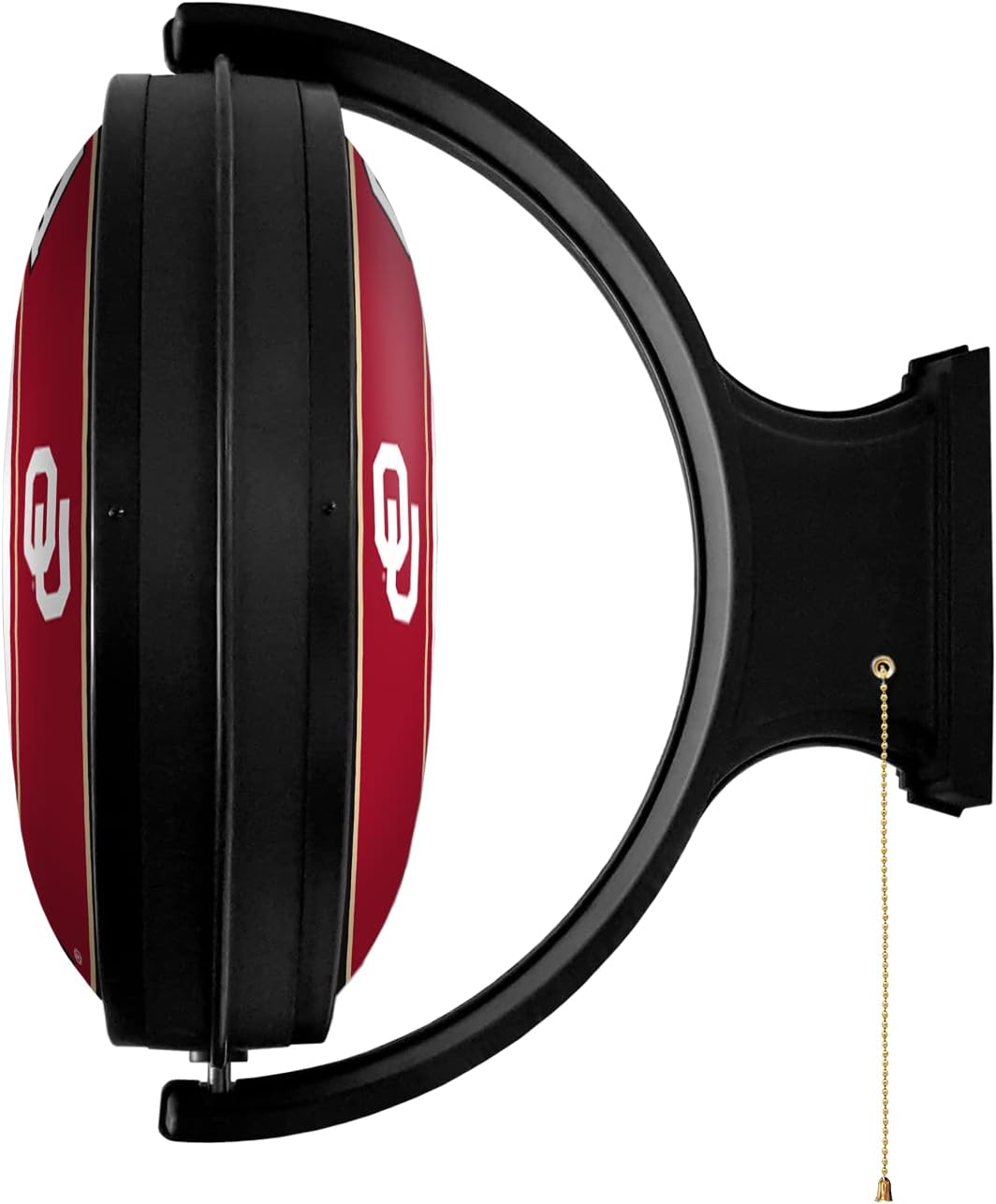 The Fan Brands NCAA Oklahoma Sooners: Helmet - Original Round Rotating Lighted Wall Sign - Football, Basketball & Baseball Wall Decor - College Sports Décor for Home, Office, Game Room, Fan Cave & Garage - USA Made