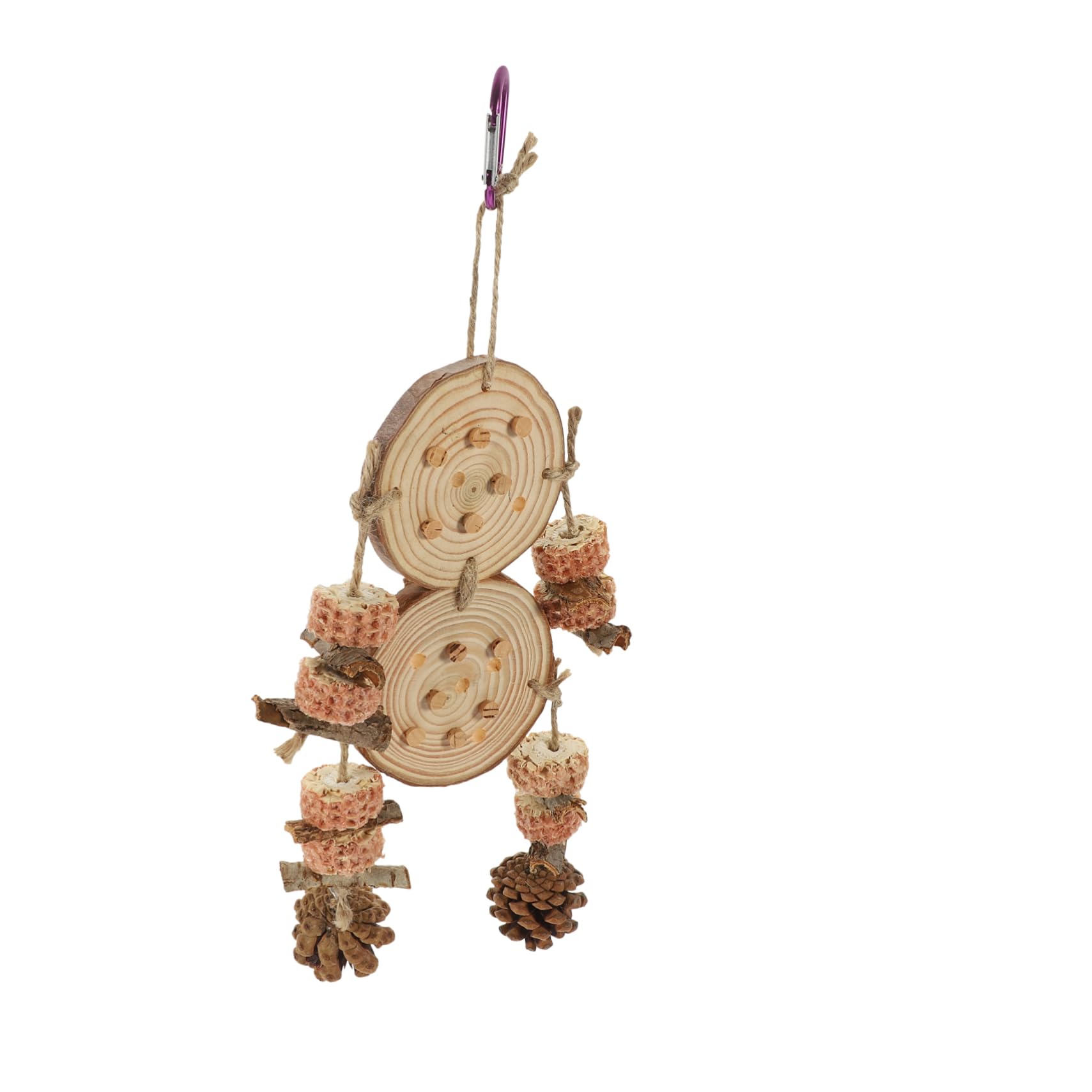 Toddmomy 4pièces Jouet à Mâcher pour Perroquet Accessoire Suspendu pour Cage Oiseaux Jouet Naturel avec Cônes De Pin Divertissement pour Perruches Et Perroquets