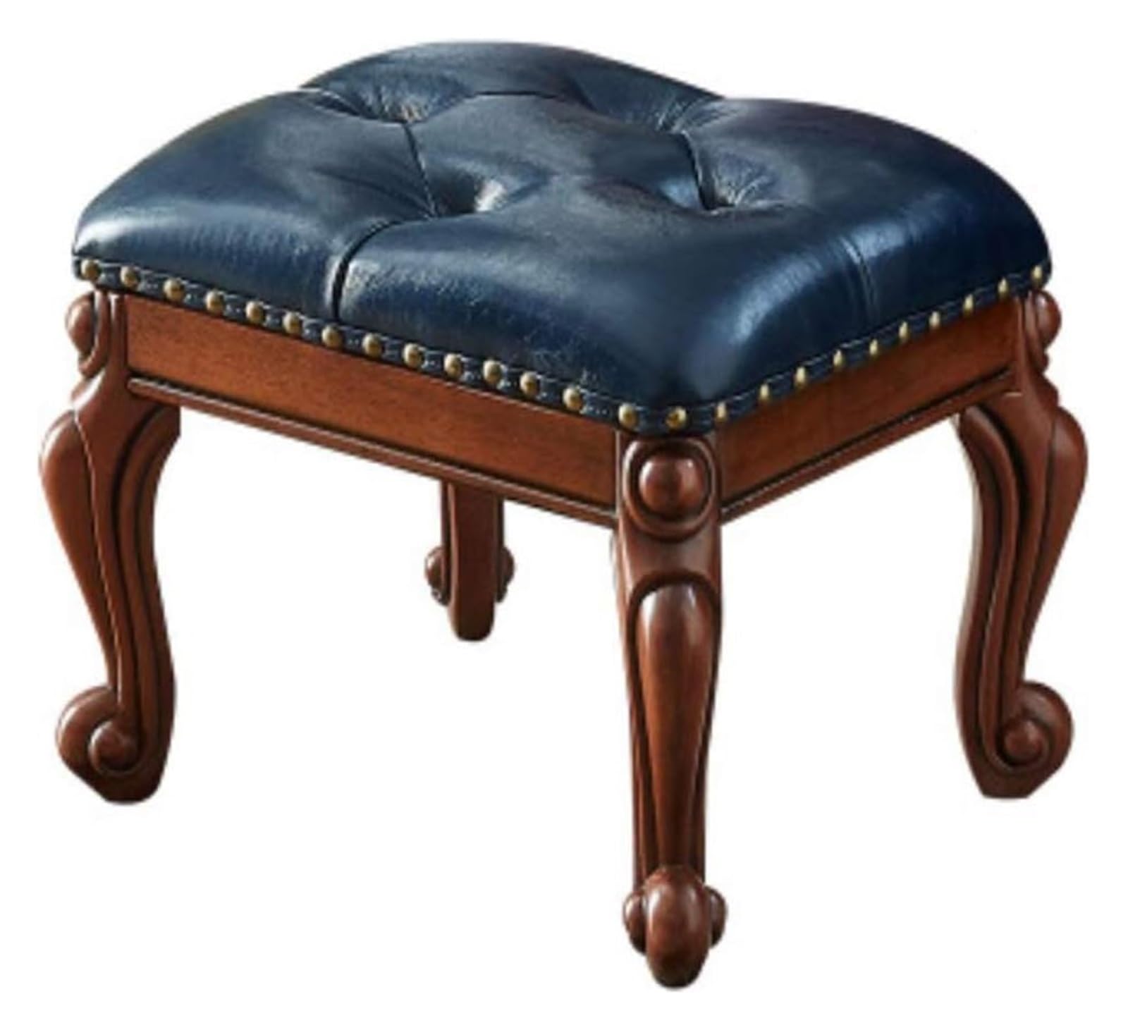 Chaise avec rangement et repose-pieds intégré en simili cuir et bois massif