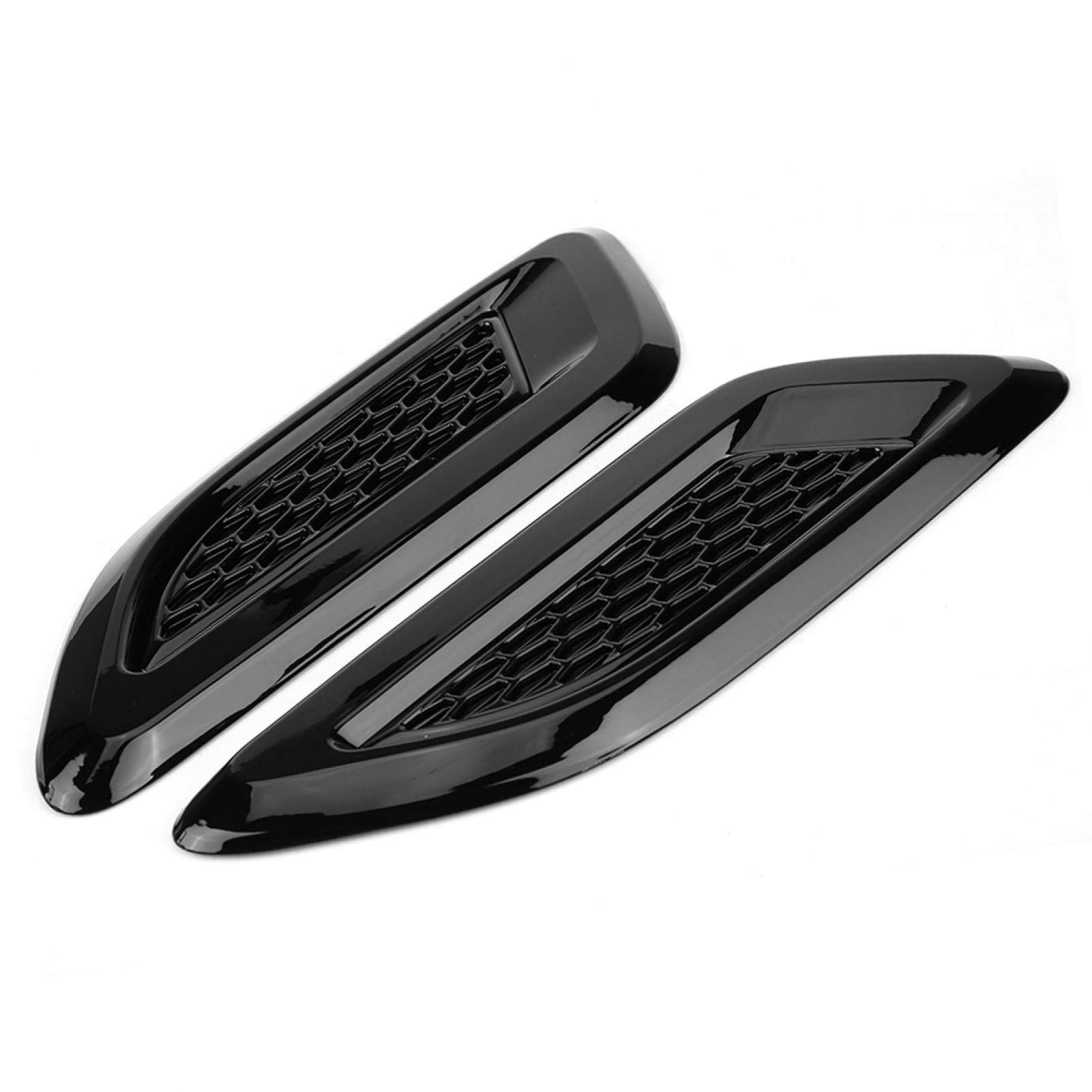 Haube Air Vent Abdeckung, Außenhaube Air Vent Cover Ansauggitter Outlet Wing Trim für 2012–2018 (schwarz) Haube Scoop Motorhaube Lüftungsschlitze