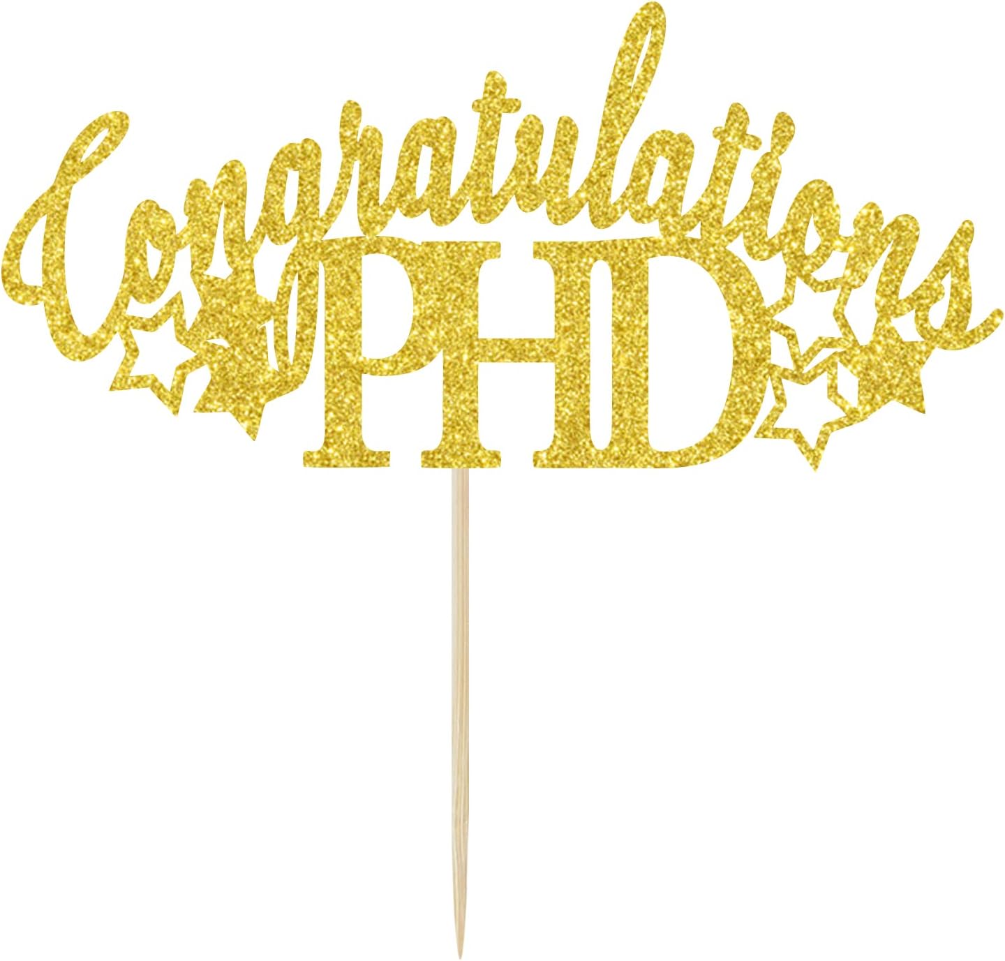 Congratulations PHD Cake Topper, PHD Grad Decor 2023, Class of 2023, Happy Graduation Party Decorations Gold Glitter