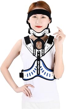 Posture Corrector Neck Spine Orthosis, Lumbar Spine Orthosis Head and Neck Orthosis Adjustable Cervical Thoracic Orthosis Lumbar Support Back Posture Color Blue
