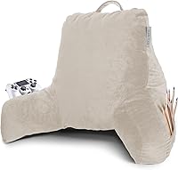 Vista 68 de Clara Clark - Almohada de lectura con espuma viscoelástica triturada, incluye 2 almohadas de soporte para el cuello y la zona lumbar, diseñada