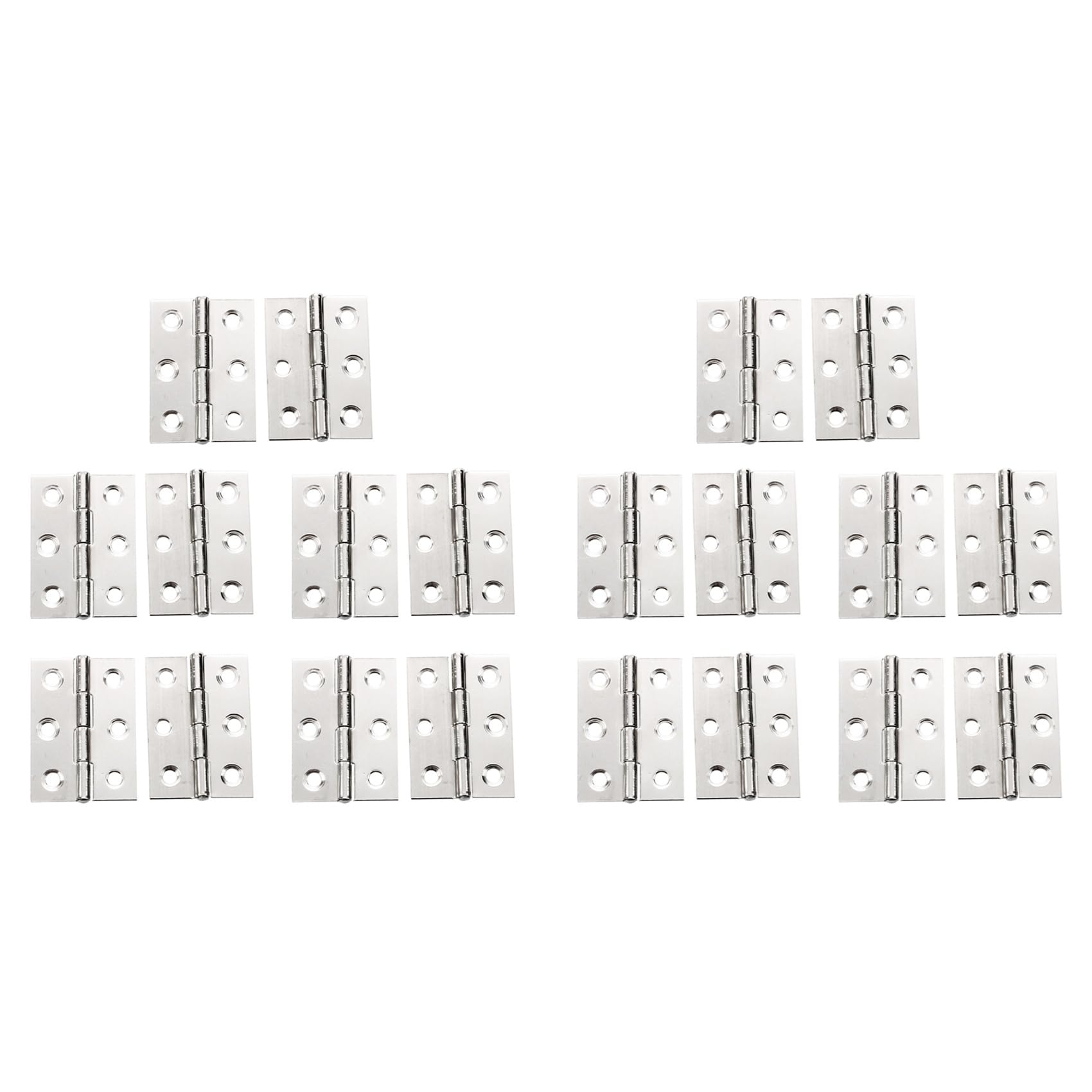 Jnchdghwa As Shown 20Pcs Stainless Steel 2 Inch 4.4X3.1cm Cabinet Door Hinges Hardware