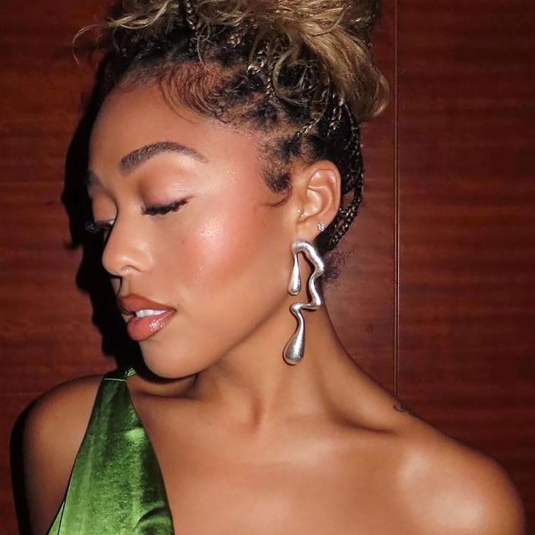 Gangel Large Stud Earring Long Dangle Earring Waterdrop Earrings Mismatched Earring Rave Trendy Jewelry Statement Earrings for Women - Image 2