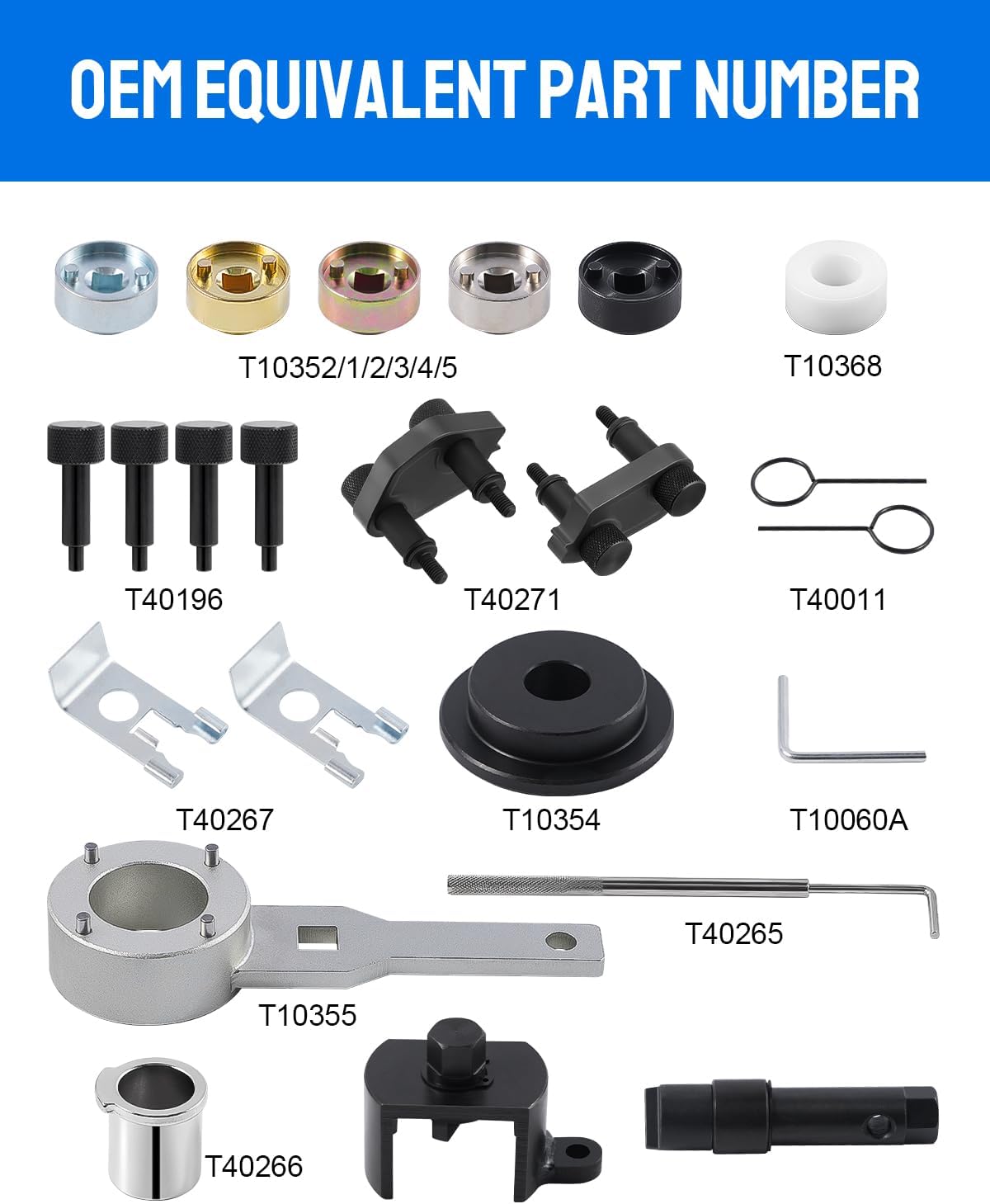 DAYDOOR Camshaft Crankshaft Engine Timing Tool Kit with Storage Case Compatible with Audi VW VAG 2006-2018 EA888 1.8 2.0 TSI TFSI T10355 T10060A T10352 T10368 T40011 T40196 T40268-23 PCS