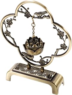 Vintage Hanging Incense Burner Cone Censer Alloy Holder for Home Office Bedroom Ash Collecting Aromatherapy Ornament Creative Zen Decoration