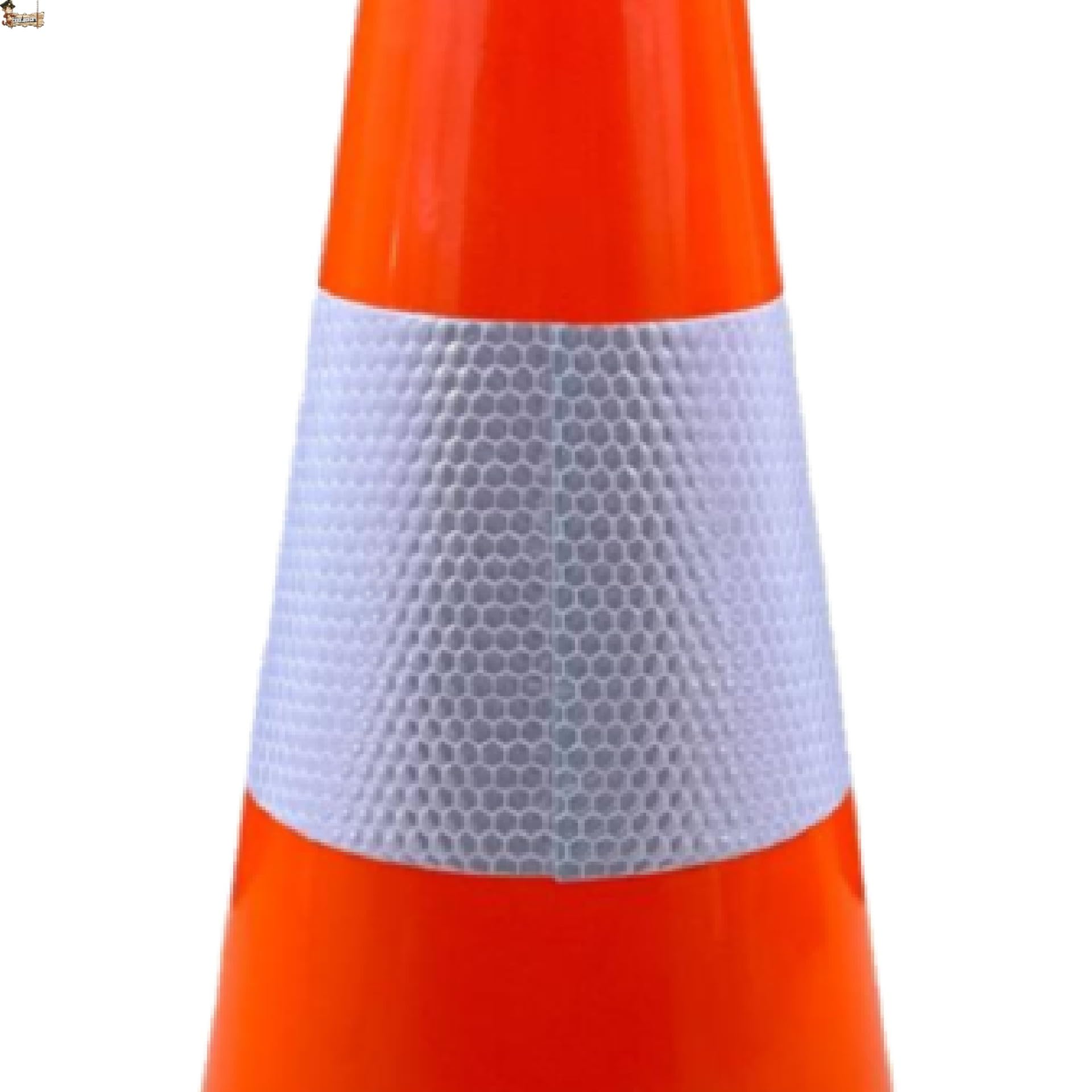 BricoLoco.com Cono señalización pequeño 30 cm. ¡PACK 4 uds.! Cono deportivo para deporte, slalom, entrenamiento, fútbol. Cono de tráfico naranja con banda reflectante (4)