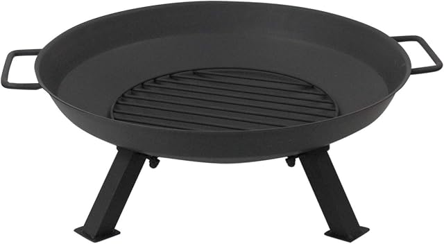 Large Cast Iron Garden Fire Pit Basket Patio Heater Log Wood Charcoal Burner Brazier 56cm Diameter Fire Pit