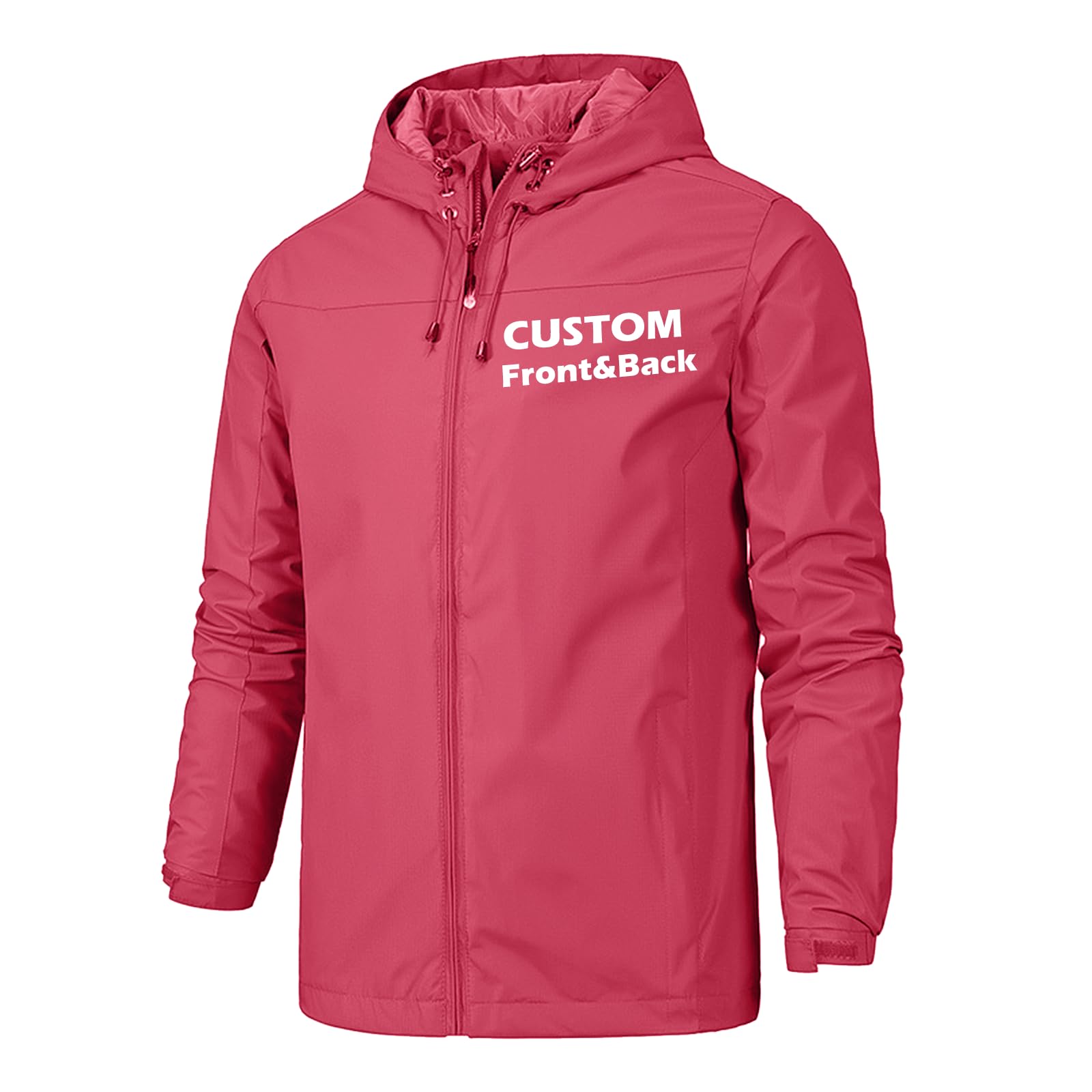 Custom Waterproof Jacket for Men Lightweight Windbreaker Rain Coat with Hood Add Your Logo