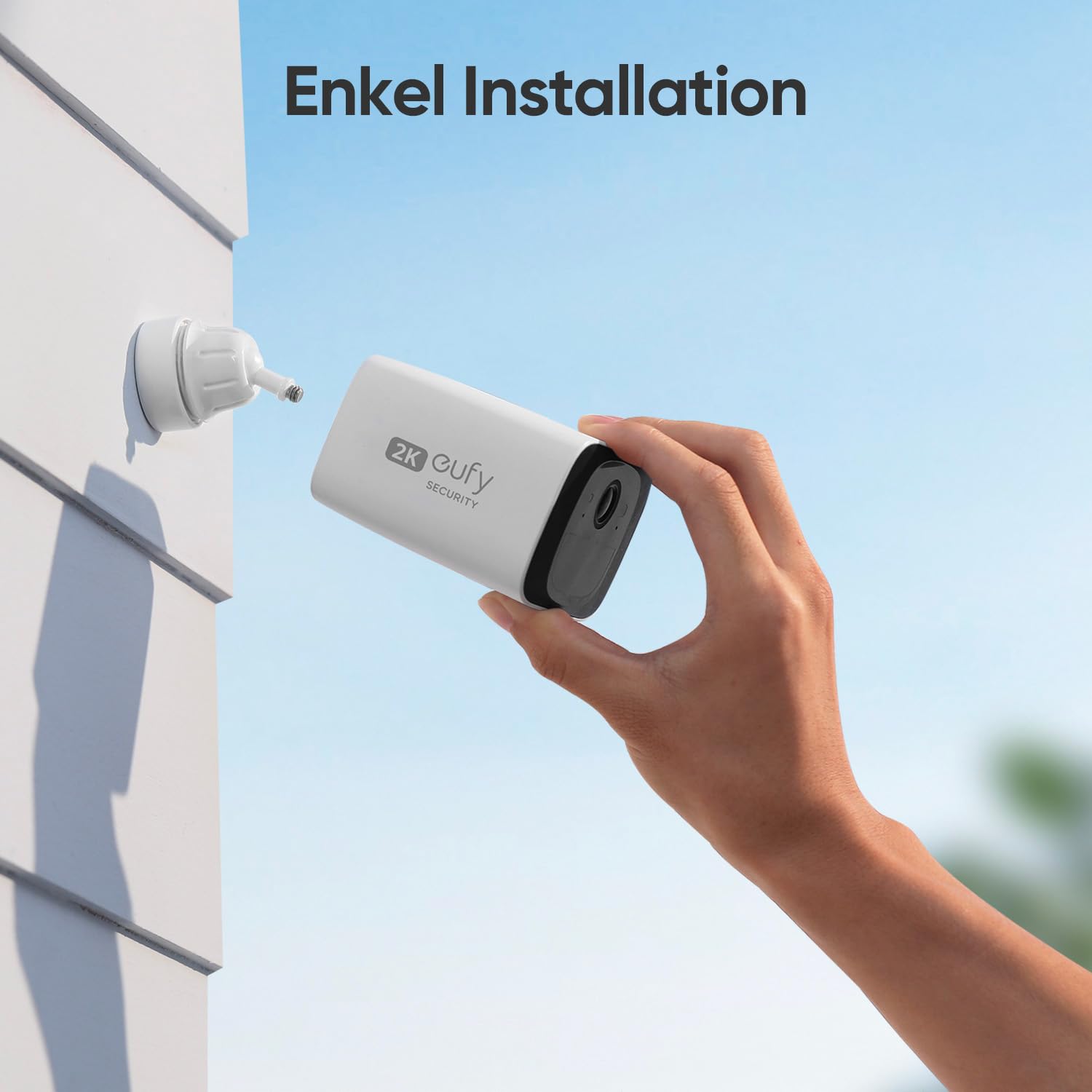 eufy Security SoloCam C210 - Telecamera di sicurezza per esterni wireless, risoluzione 2K, resistente alle intemperie IP67, senza canone mensile, Wi-Fi a 2,4 GHz (Ricondizionato)