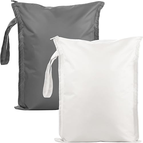 Miniatura 19 de Bolsa Húmeda para Traje de Baño - Pack de 2 Bolsas Impermeables Secas y Húmedas para Ropa - Bolsa de Pañales para Bebé - Bolsas de Lavandería para