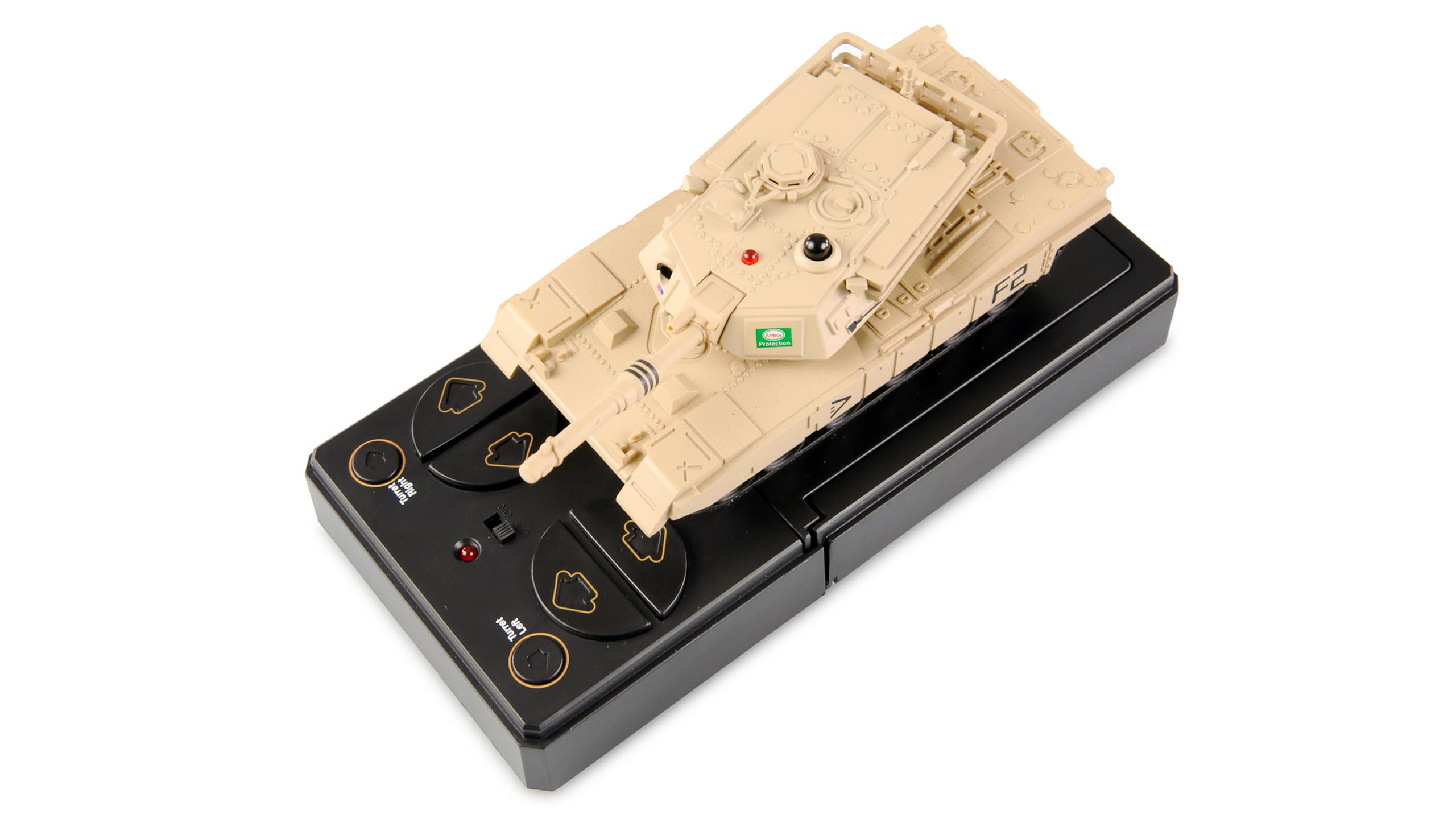 RC Abrams mini czołg zdalnie sterowany z funkcją IR-Battle 1:72 RTR dla dzieci od 8 lat, piaskowy brąz