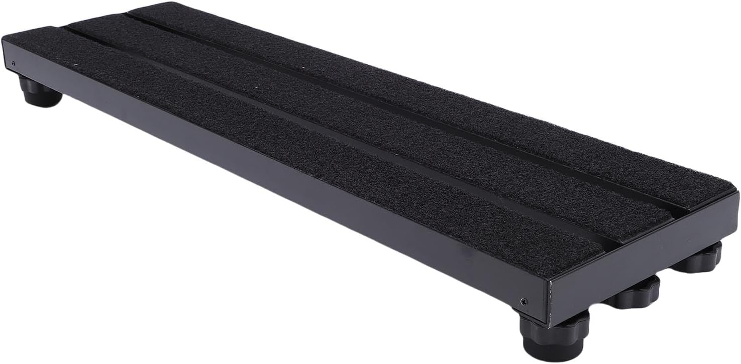 – Aluminum Alloy Guitar Pedal Board, Non Slip Silicone Guitar Pedalboard, Feet Mat Portable Effect Guitars Pedalboard for Power Supply