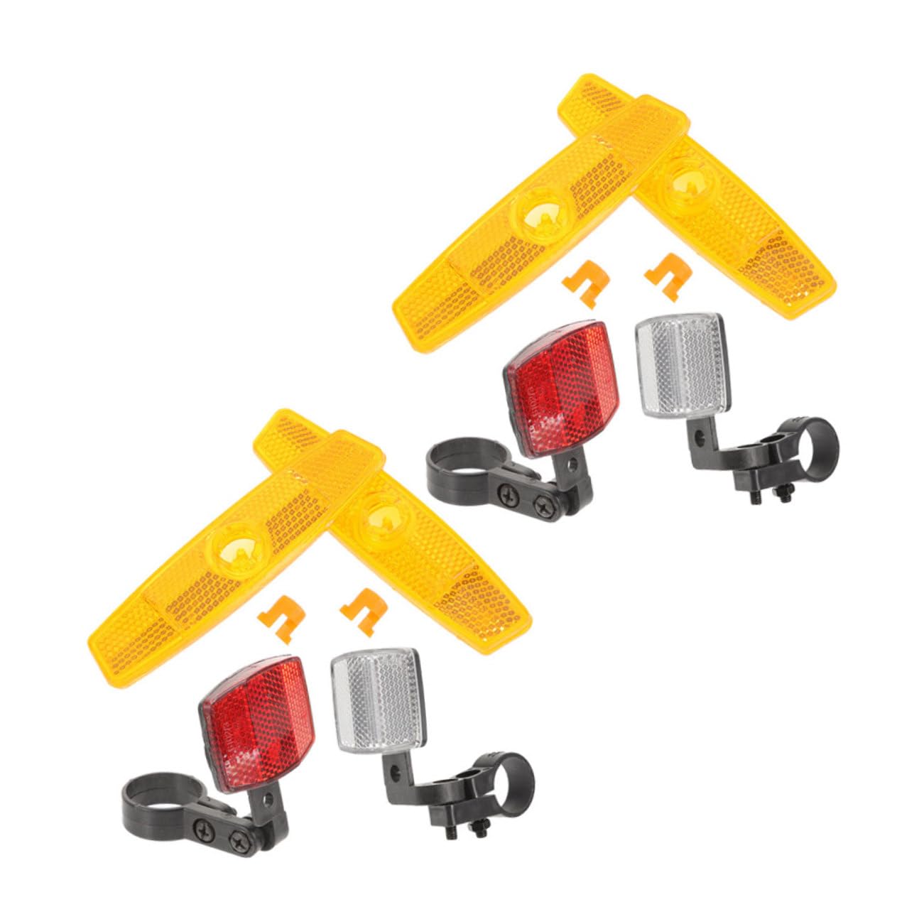 Balacoo Night Cycling Safety Essential 2 Pack Bike Reflectors Rear Front Lights Plastic Mount on Seatpost Frame Wheels