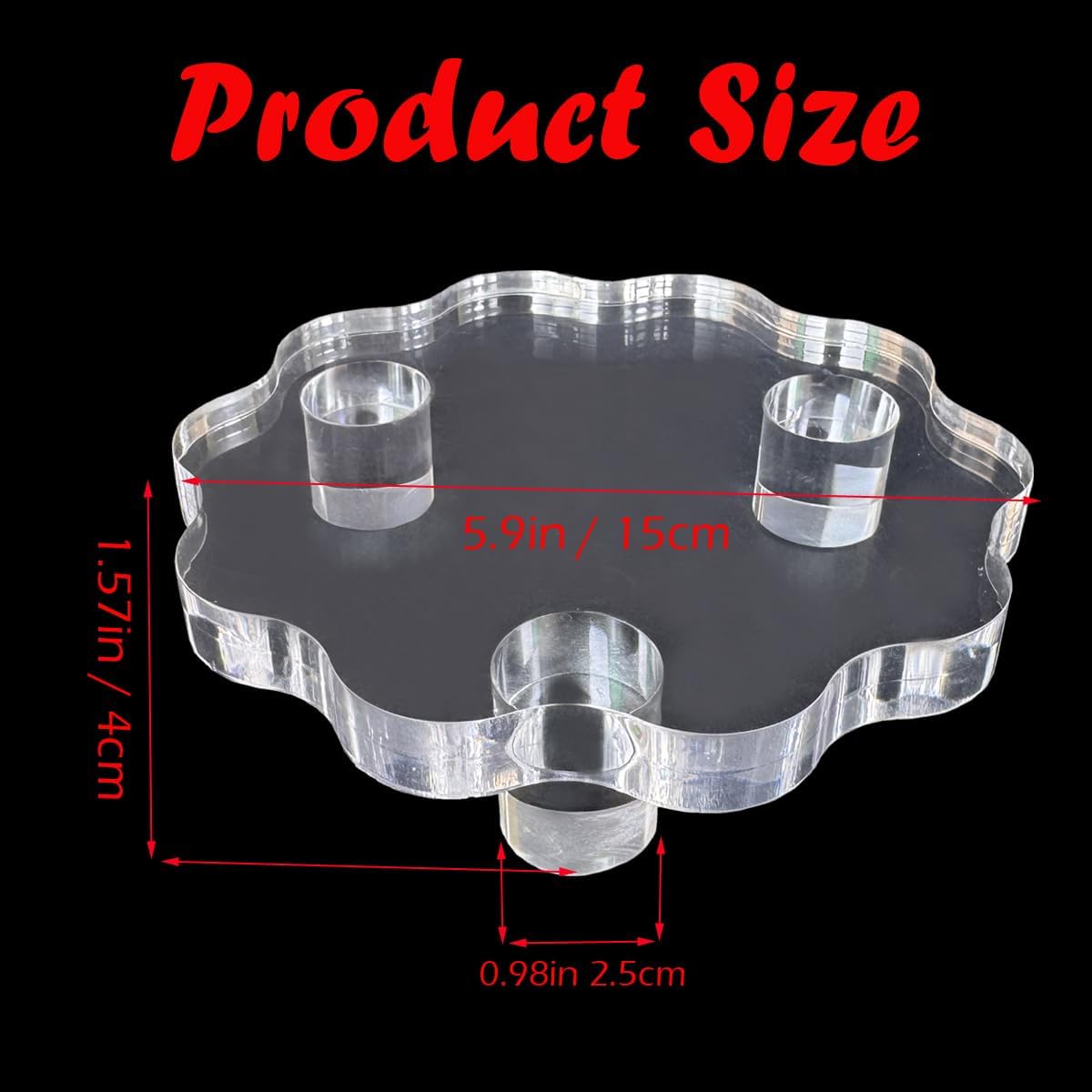 2 Pcs Acrylic Display Risers Set, 6.2 Inch Diameter Thick Clear Scalloped Stands,Tiered Tray Riser Pedestal Stand for Home Decor, Double as Tabletop Jewelry Pland Display or Mini Cake Stand (6.2 Inch - 2 Pcs)