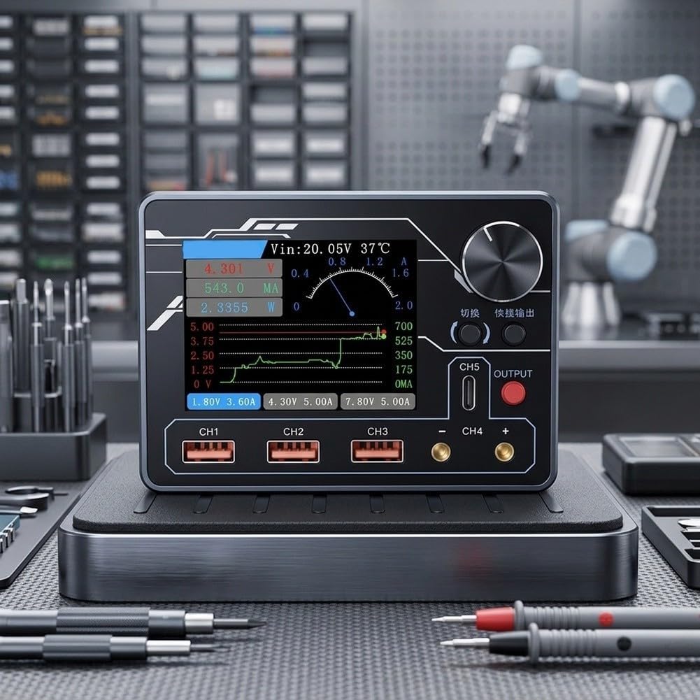 Multimetro digitale con diagnosi AI Riproduzione Curva Risoluzione 1mV PD Ricarica Rapida Compatibile per Analisi Circuito 105x75mm