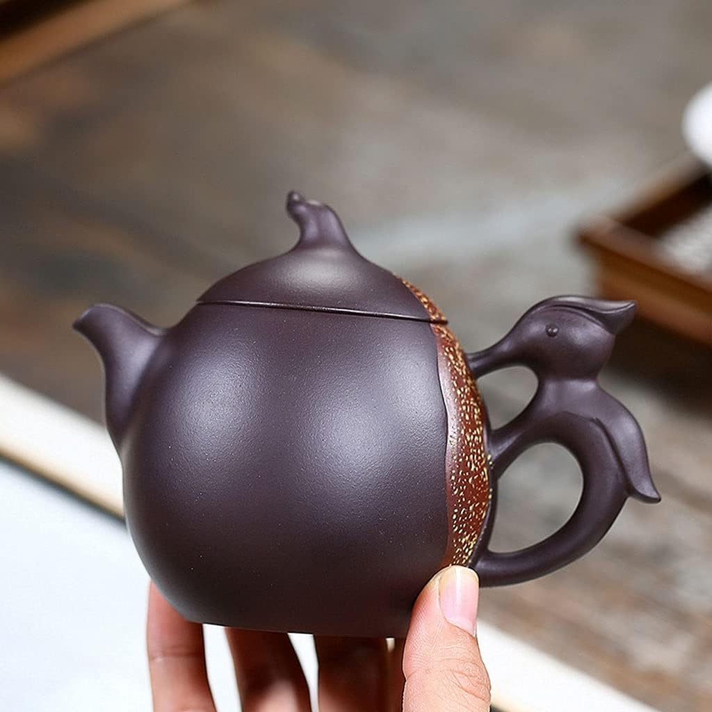 Teapot Zisha Teapot Yixing Traditional Purple Clay Pot Handmade Raw Ore Purple Mud and Shop Sand Kung Creative Pot Type Kung Fu Tea Set Pottery Teapot