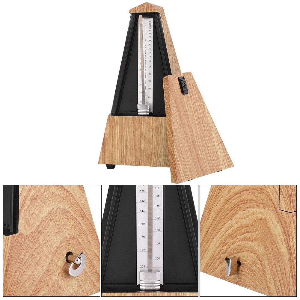Dilwe Metronome, metronomo meccanico per chitarra Strumento per batteria per batteria Tipo di torre Metronomo Accessorio musicale(Grano Di Legno Poco Profondo)