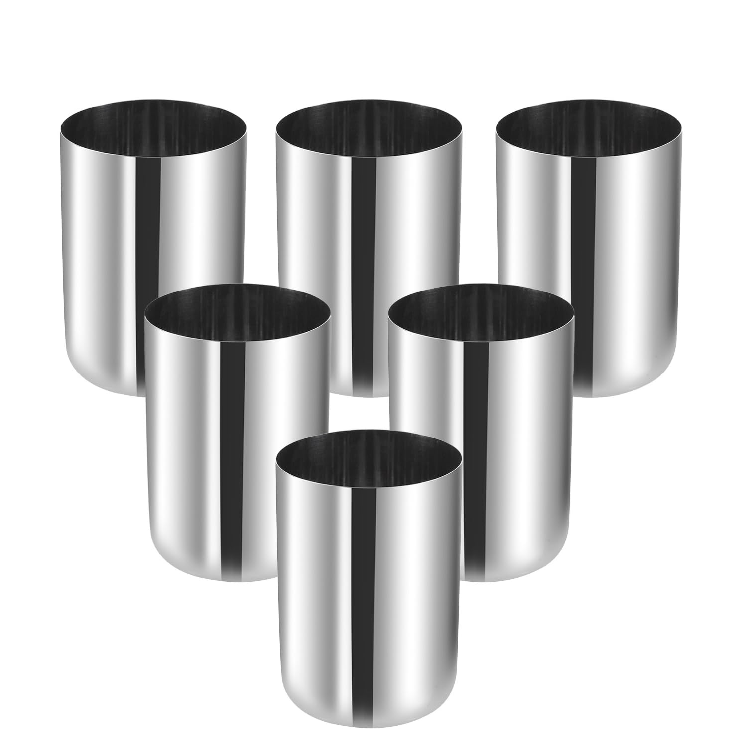 Kraft Royal Stainless Steel Glass Set of 6-400ml Each | Mirror Polish, Food Grade | Scratch Resistant, Serving Glass | for Water Juice - 2 Year Warranty (Silver)