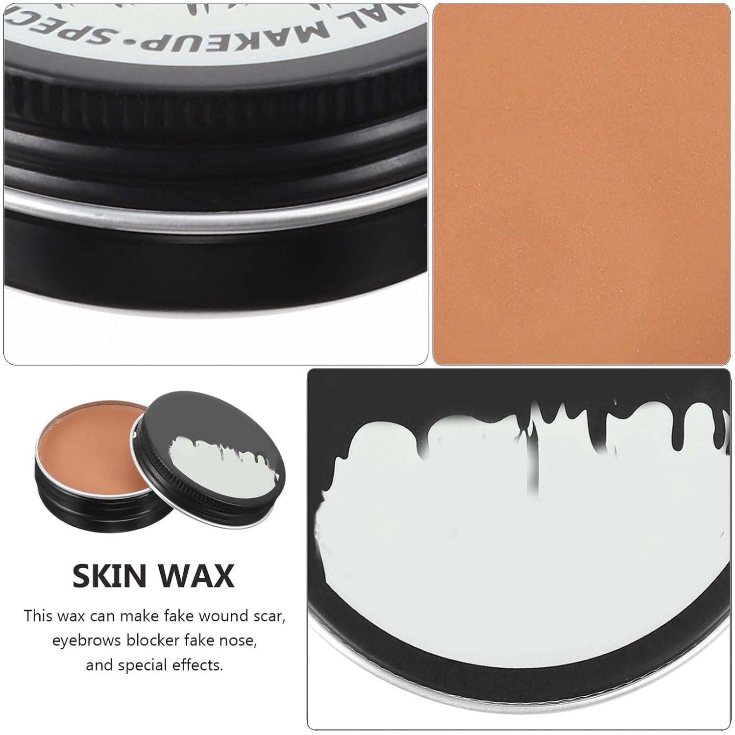 Scar Wax Makeup Kit for Halloween Special Effects Modeling Wax for Realistic Wounds Face Painting for Cosplay and Parties Safe Skin Material Black Aluminum Box