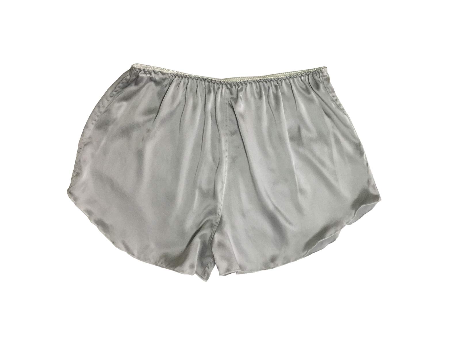 Lsharon Women's Silver Lady's 100% Mulberry Silk Sleepwear Shorts Underwear Nightwear Shorts Boxer Shorts (Silver)