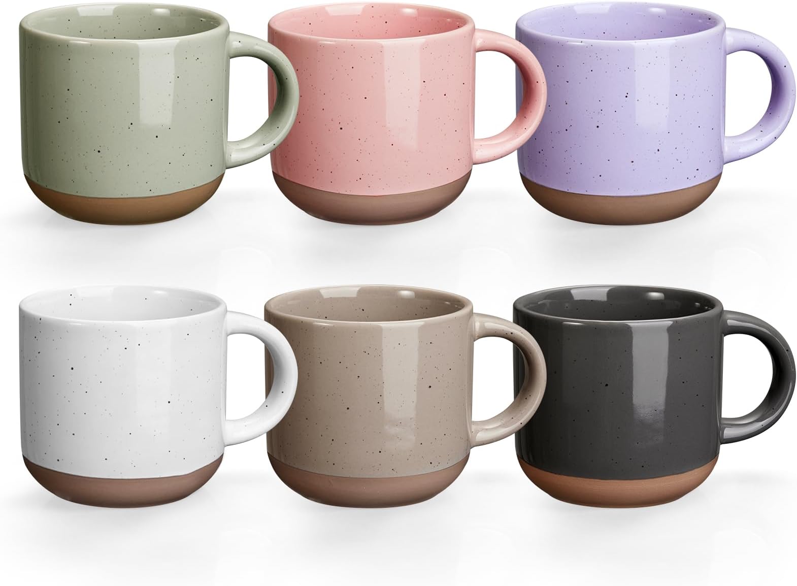 Gencywe Morandi Color Ceramic Mini Espresso Cups Set of 6, 5 oz Expresso Mugs with Handle, Porcelain Coffee Mugs Demitasse Cups, Modern Style Cups, Microwave Dishwasher Safe Suit for Espresso Machine | Mini, Coffee Mugs, Demitasse Cups, Modern Style Cups