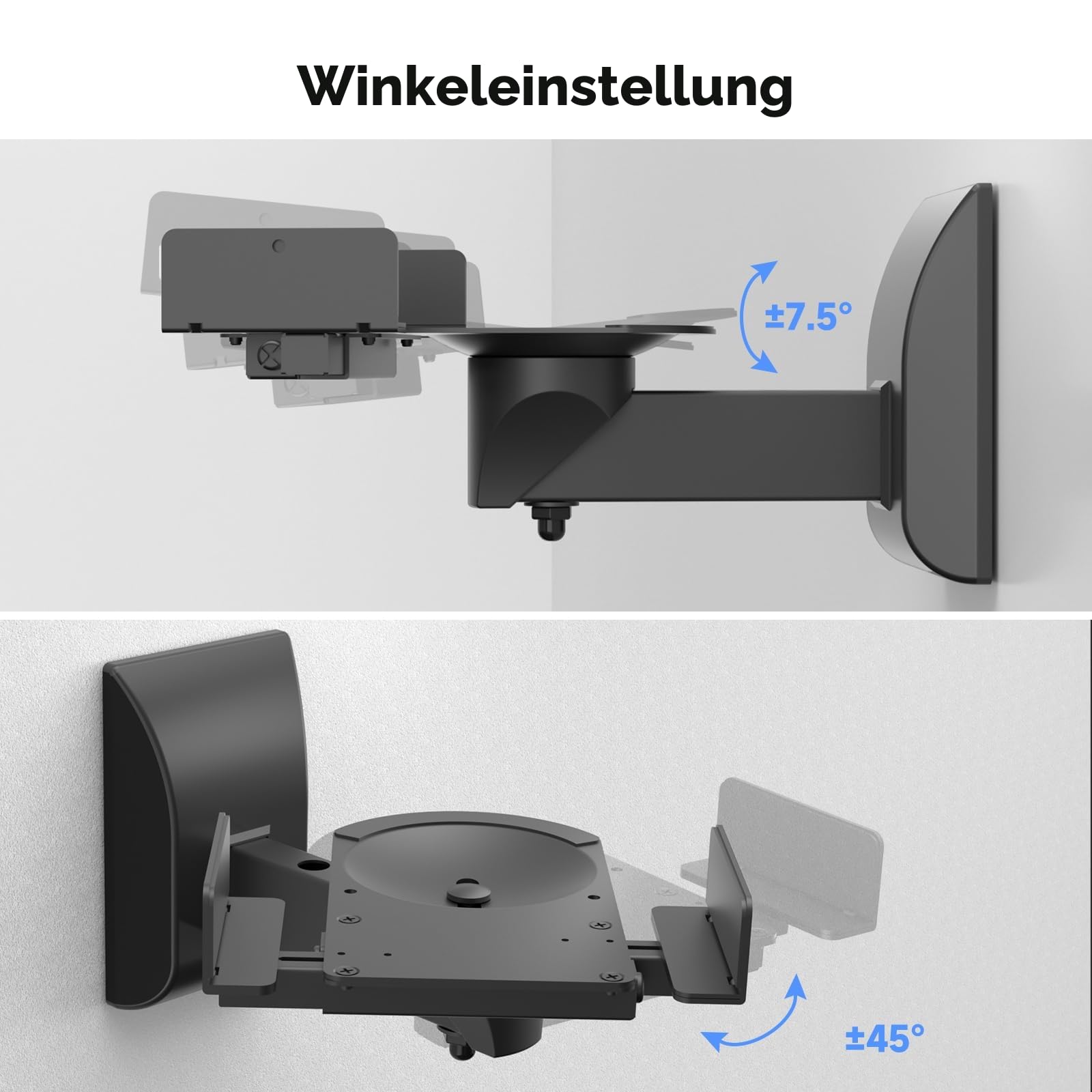 suptek Lautsprecher Wandhalterung, Lautsprecher Ständer für Große Umgebungslautsprecher, Halten Sie bis zu 25kg Autsprecherhalterung (2 Pack) SPM201