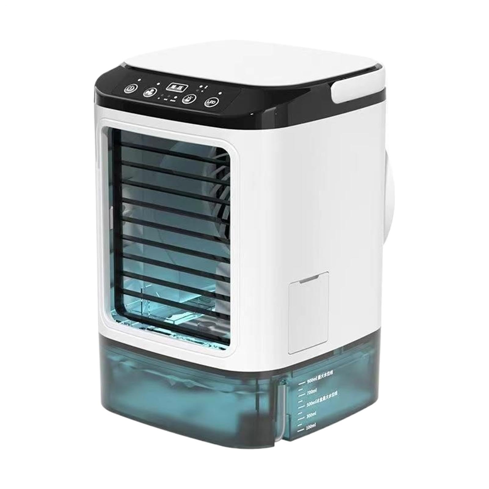 Mini Condizionatore Portatile, Aria Condizionata Senza Tubo Silenzioso | Raffreddatore D'aria Con 3 Velocità & 2 Modalità Di Nebbias, LED Colori, Serbatoio 900ml, Per Camera Da Lettos E Ufficio