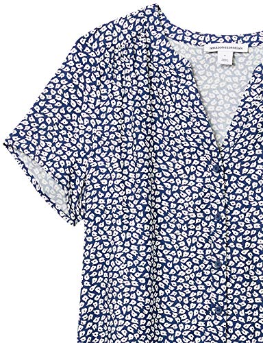 Amazon Essentials Blusa Tejida de Manga Corta Mujer, Azul Pétalo, XL