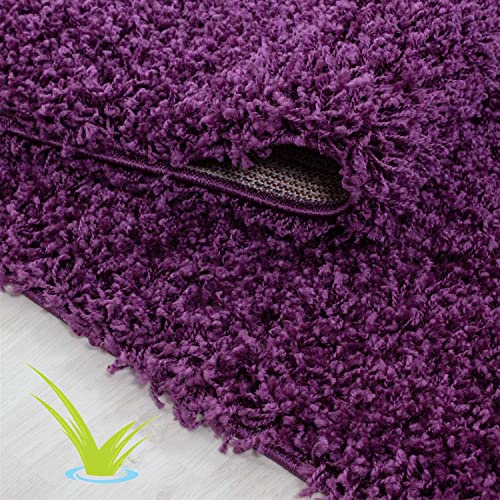 Wadan 60x110cm Purple Shaggy Rugs Living Room |5mm Thick Pile | Extra Large Small Medium | Rectangular Size | Soft Touch | Living Room Area Rugs | Non Shedding