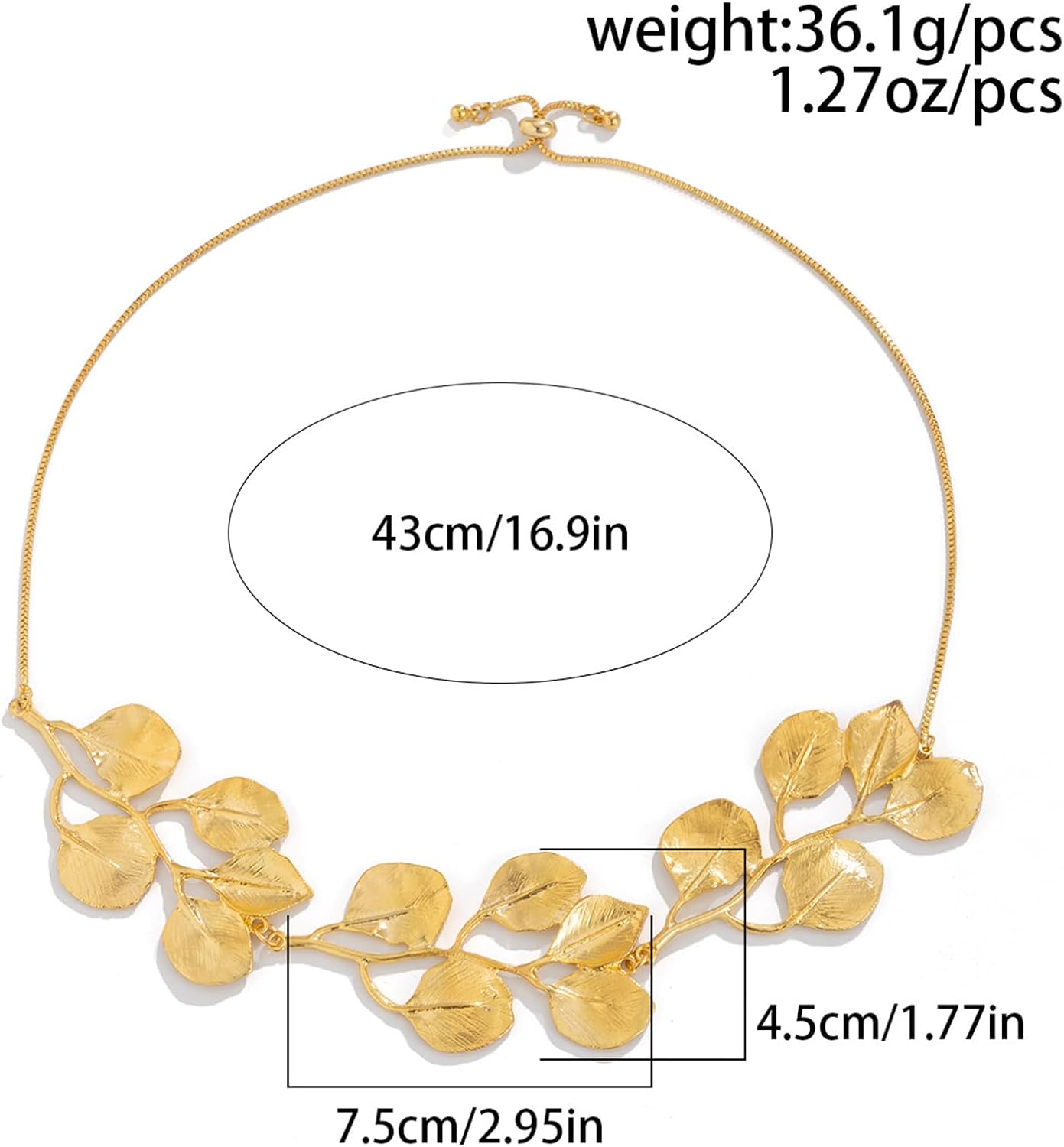 Chunky Gold Necklace Gold Statement Necklace for Women Chunky Pearl Leaf Necklaces Exaggerated Jewelry for Women Trendy Stuff Jewelry Gifts - Image 6