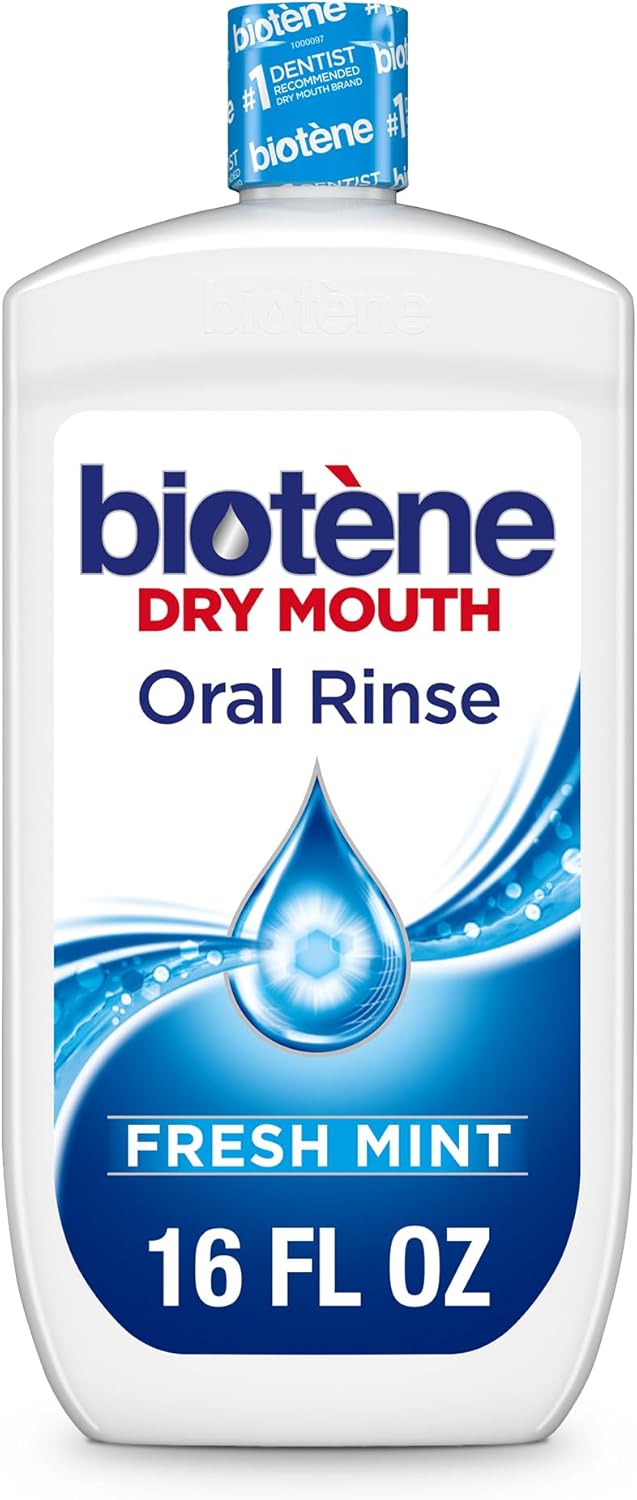 biotène Oral Rinse Mouthwash for Dry Mouth, Breath Freshener and Dry Mouth Treatment, Fresh Mint, 16 fl oz