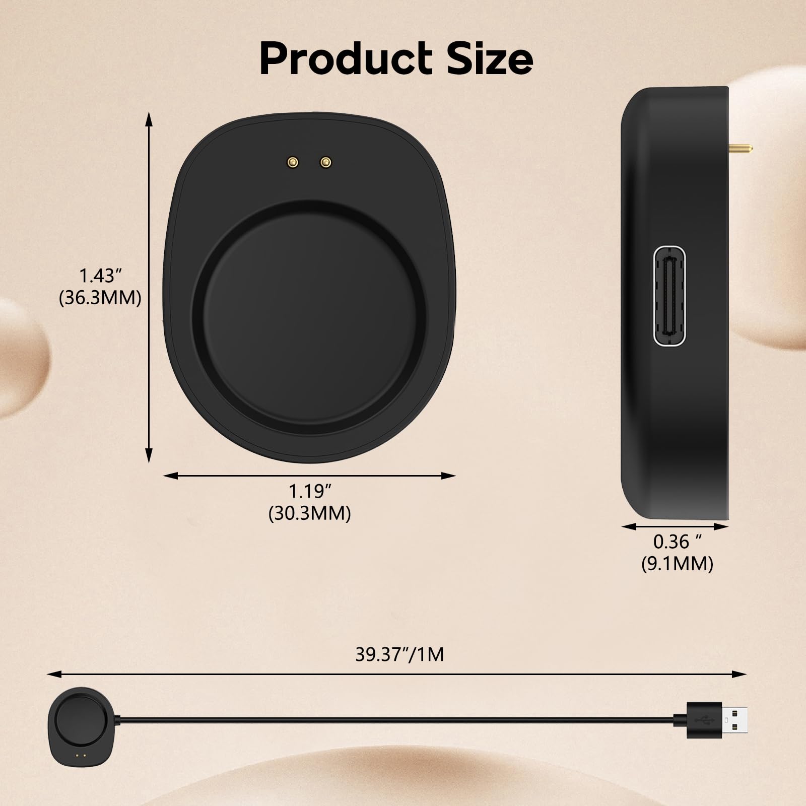 2 Dock Di Ricarica Magnetici Per Amazfit T-Rex 3/Pro E Balance/2 - USB-C, Compatti, Senza Cavo, Con Protezione Da Sovraccarico