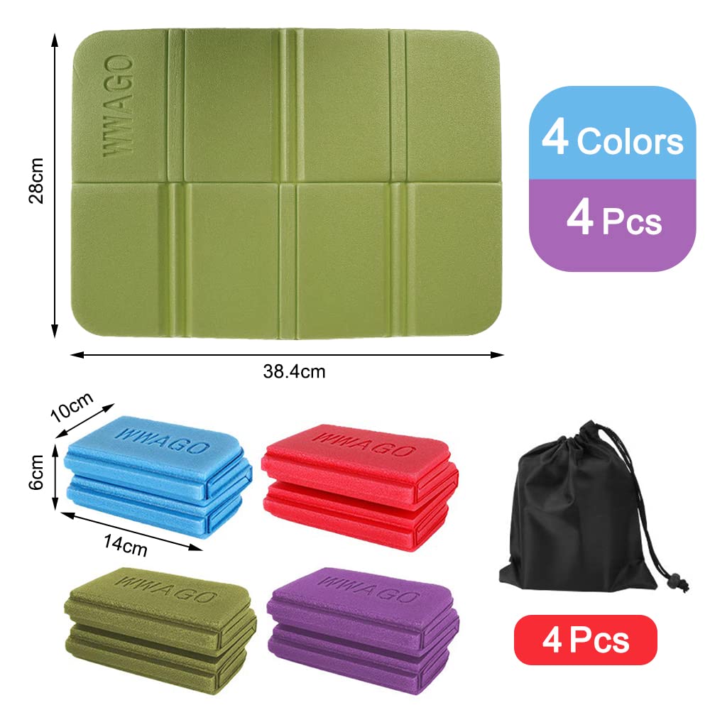 Vexran Outdoor Sitzkissen 4er Set - Wasserdichte Sitzunterlage Für Camping & Picknick