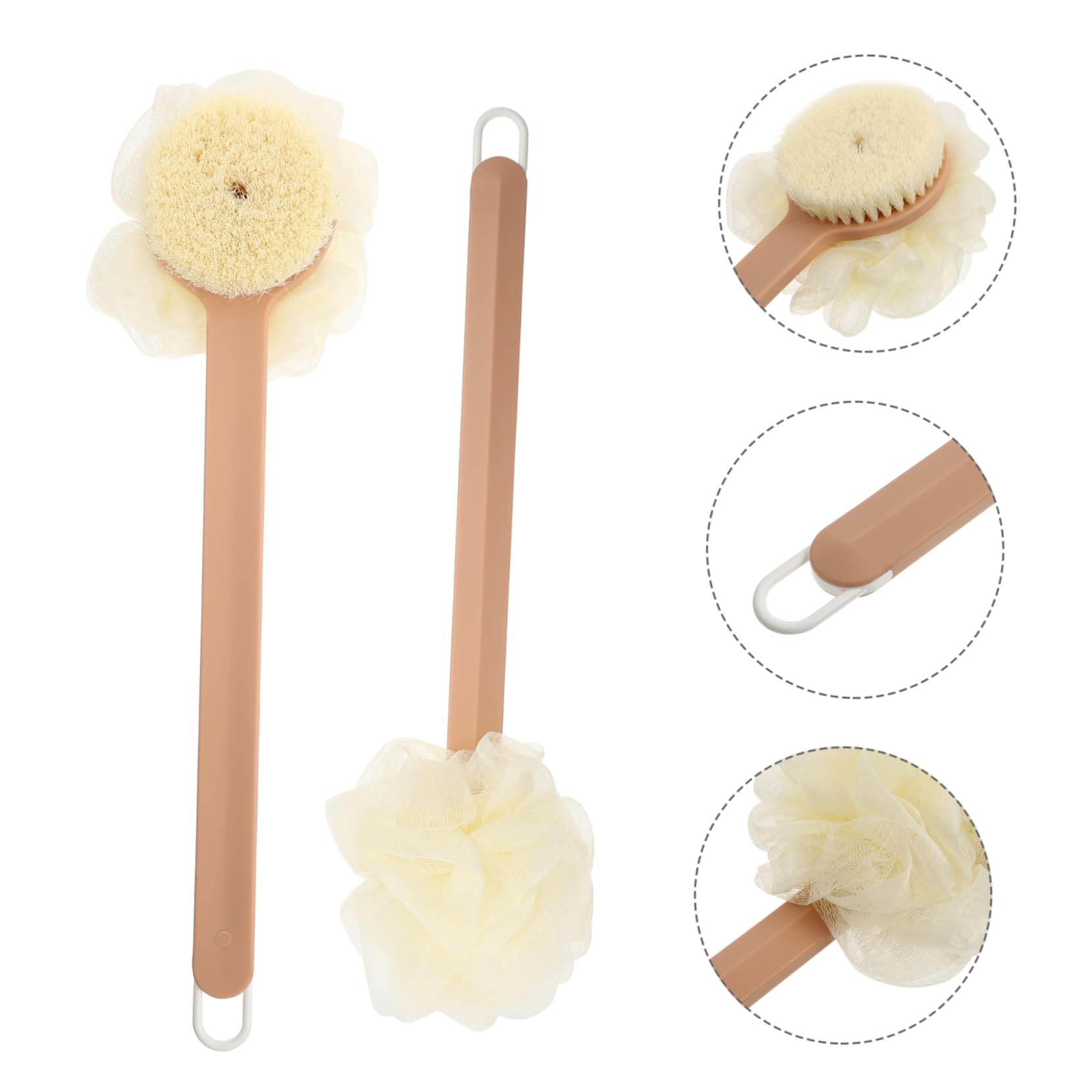 Healeved 2pezzi Spazzola Doccia Con Manico Morbide Setole Per Esfoliazione Della Schiena Facile Da Riporre e Utilizzare Per Pulizia Profonda e Comfort Nella Del Corpo