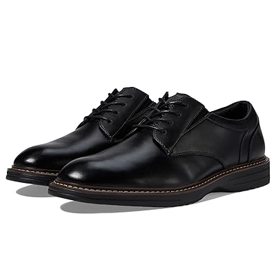 Nunn Bush Griff Plain Toe Oxford Lightweight and Comfortable for All Occasions Leather Lace Up Men