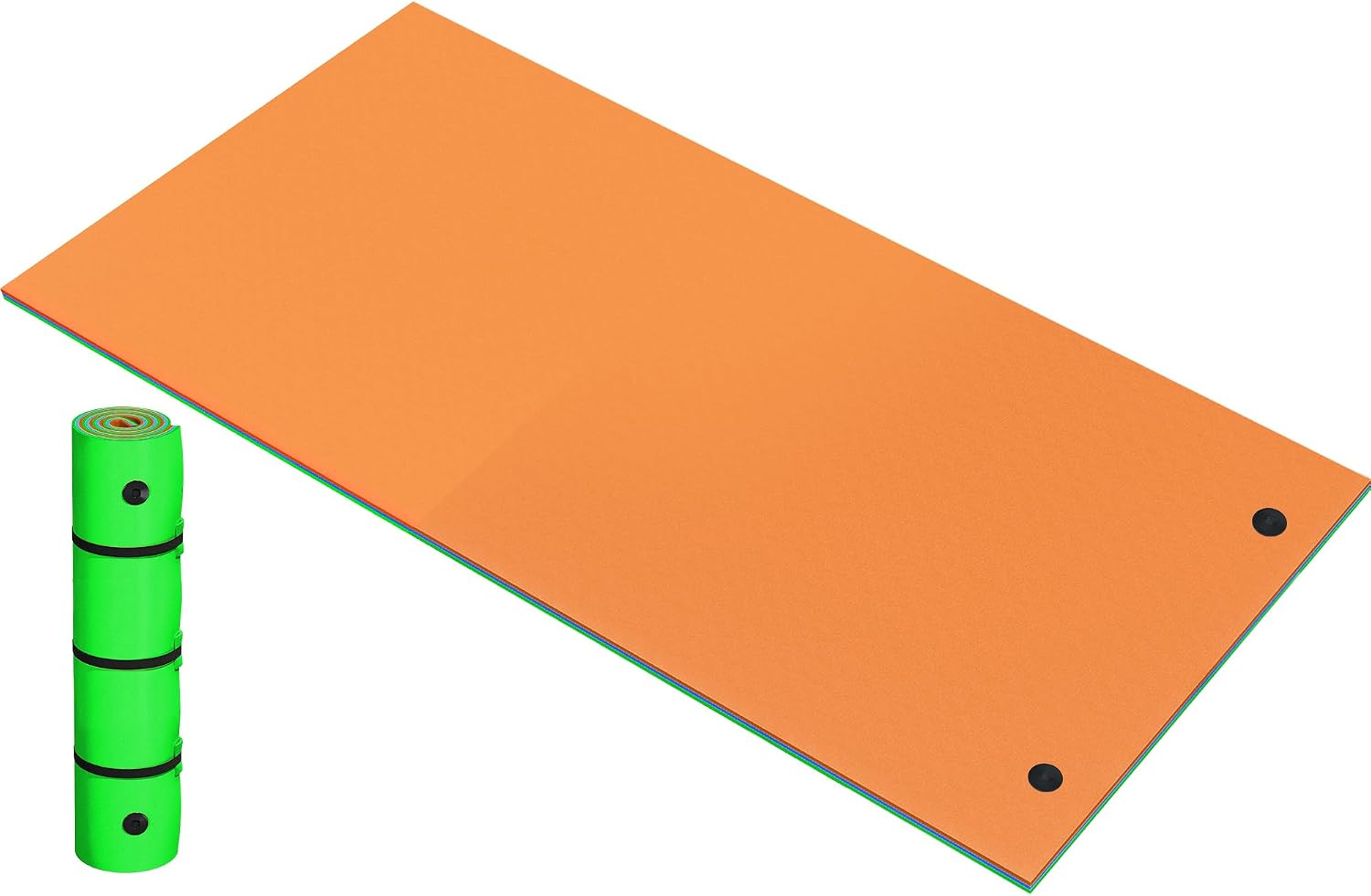 YITAHOME 9'/12' Lily Pad Floating Mat for Lake and Pool, Portable Outdoor Water Floating Mat, 3-Layer XPE Floating Island for Boat, Beach, Ocean, Orange