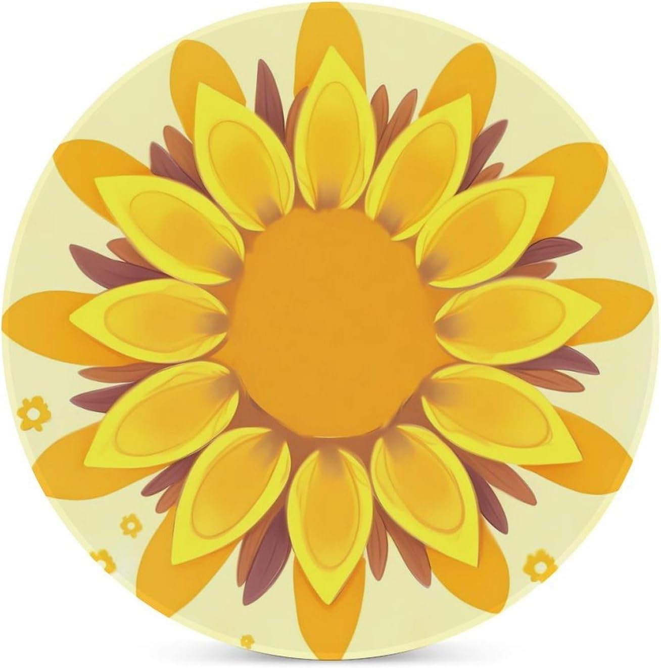 Sunflower Beauty Round Ceramic Stone Coaster Absorbent Drink Coaster with Cork Base Heat-Resistant Beverage Cup Mats for Hot Cold Drinks Bar Home Office Table Decor 4PCS image 3