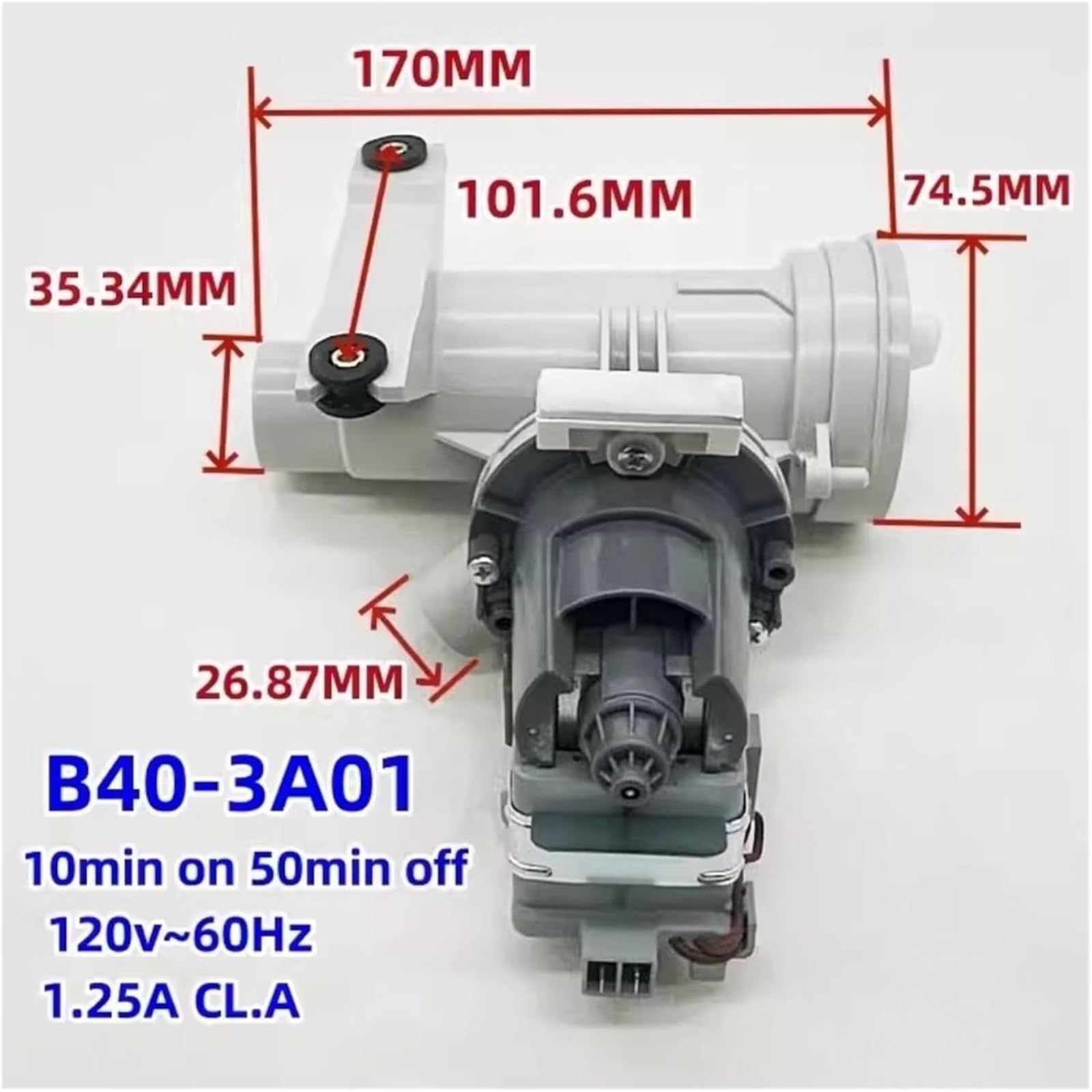 2 B40-3A01 120V 60Hz Zespół pompy spustowej pralki; części zamienne silnika