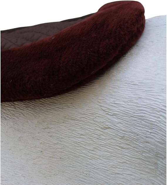 CHALLENGER Horse English Quilted Saddle Half Pad Correction Wither Relief Faux Fur Brown 12216BR