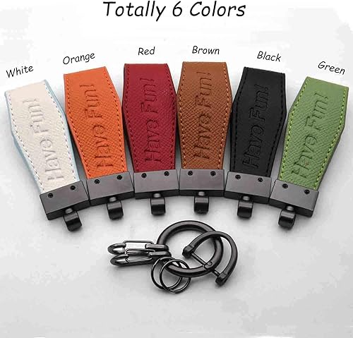 Miniatura 7 de Liangery Llavero de cuero para hombre y mujer con 5 llaveros - Drive Safely Have Fun Llavero titular para llaves