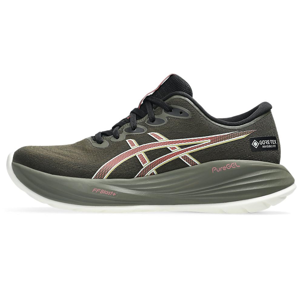 ASICS Gel-Cumulus 27 GTX Neutral Running Shoe Women - Olive, Coral, Size 6.5