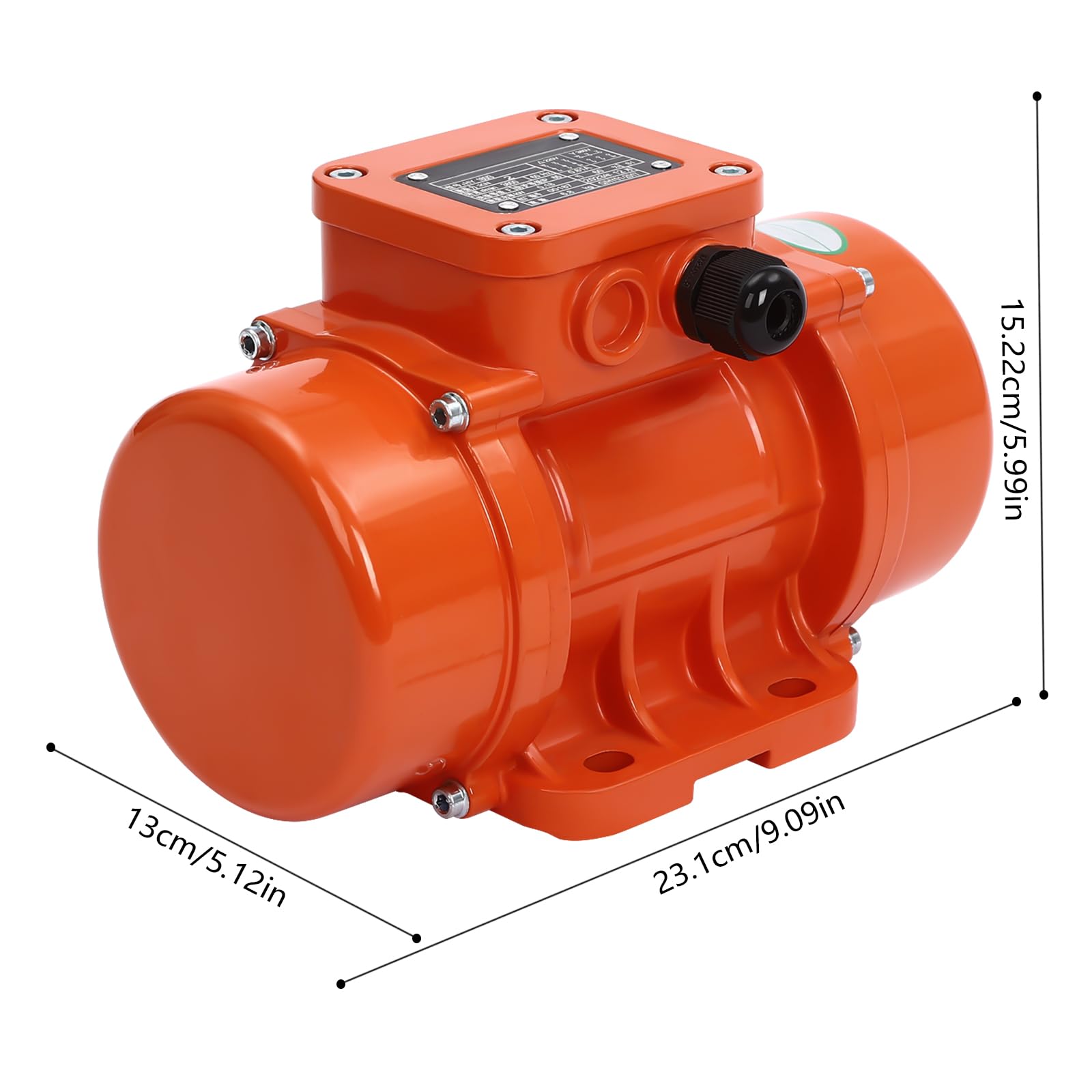 Vibration Motor Beton Rüttler Vibrationsmotor Betonverdichter Asynchroner für Elektrizität, Mechanische Geräte, Lebensmittelmaschinen 3600U/Min 180W 220V (Rot)